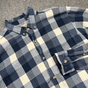 Red Head Brand Co. Men's XL Blue Plaid Check Long Sleeve Button‑Up Outdoor